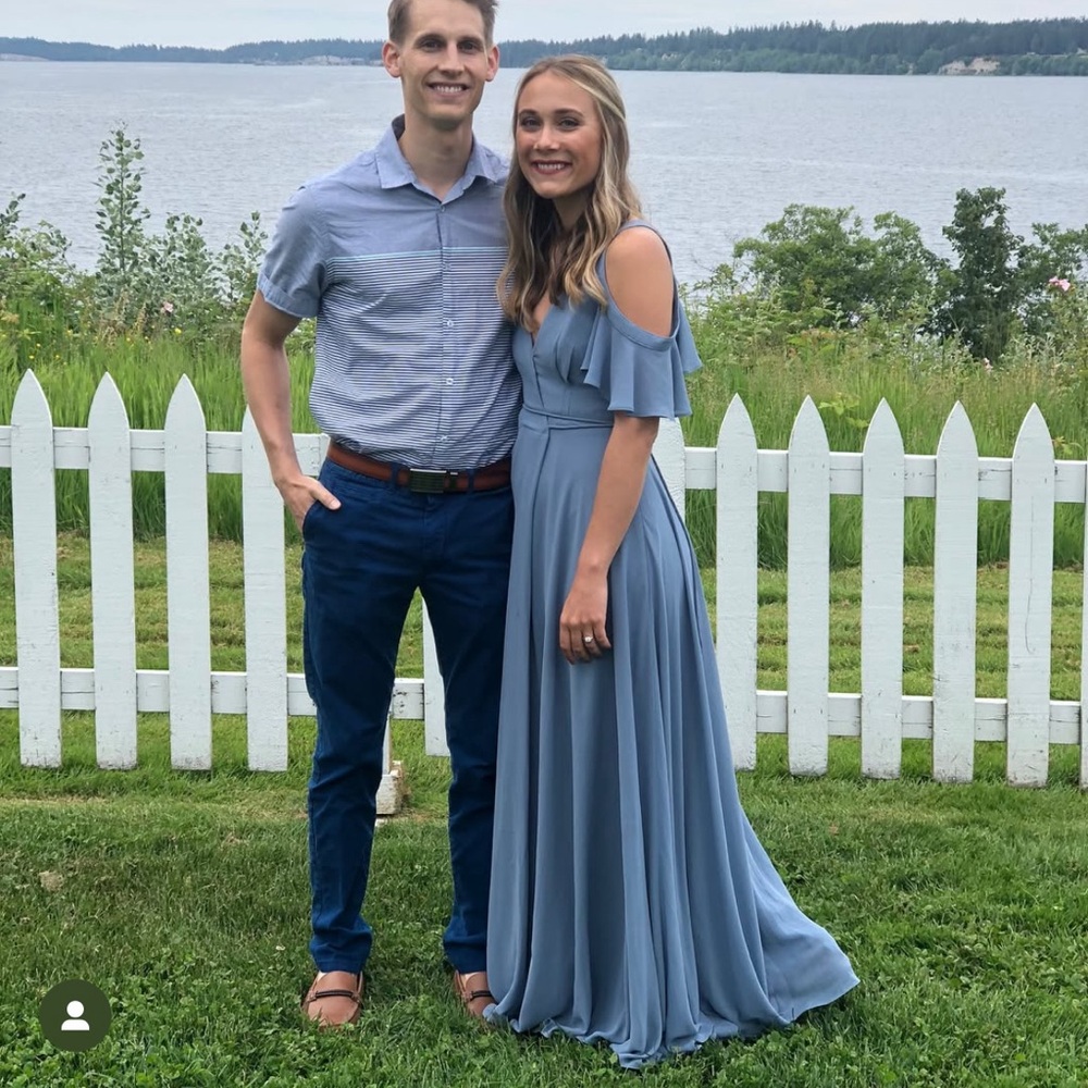 Lulus XS Blue Maxi Wrap Dress